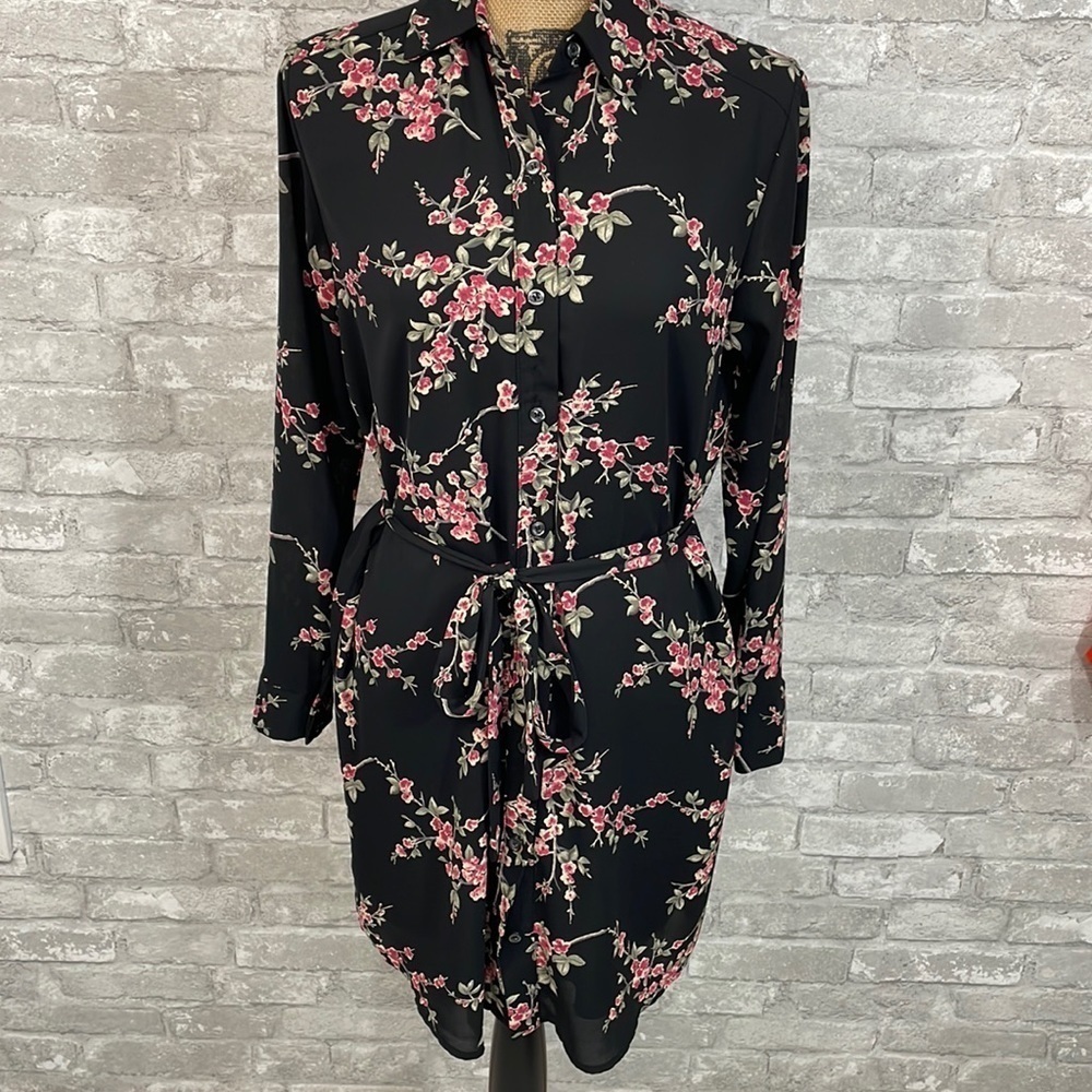 Allison Joy Floral Button Up Shirt Dress
